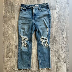 Good American Distressed Cropped Jeans